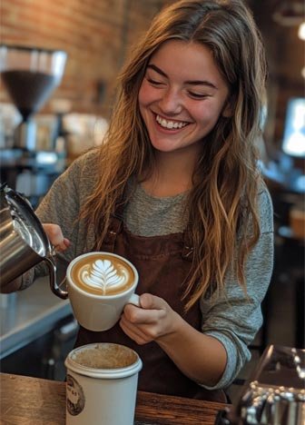 Barista Serving Coffee
